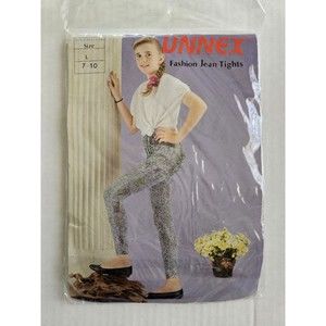 Unnex Fashion Jean Tights Girls Size Large 7-10 Novelty Dinosaur Print 90s Y2K